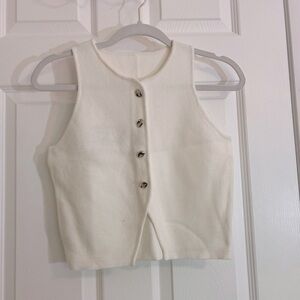 Cream Button-Up Vest